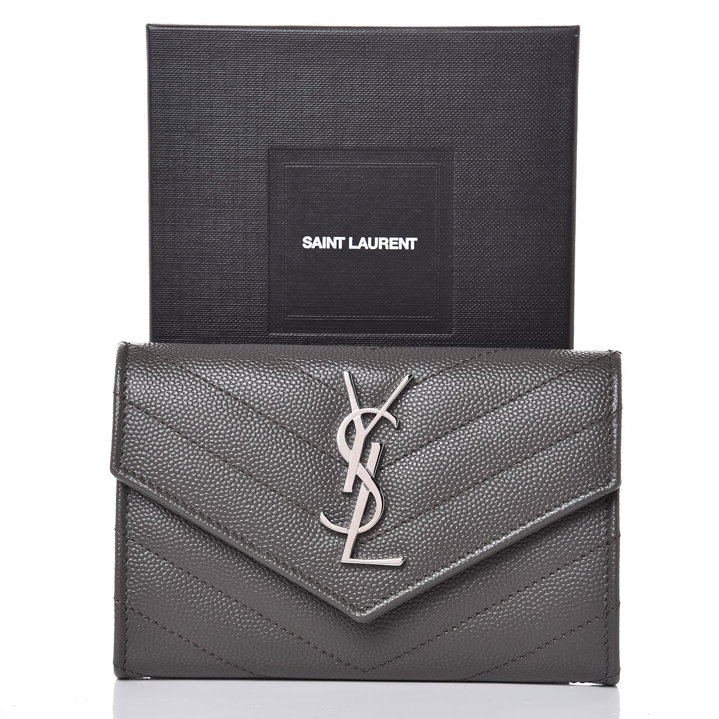Grain De Poudre Matelasse Chevron Small Monogram Envelope Wallet Earth