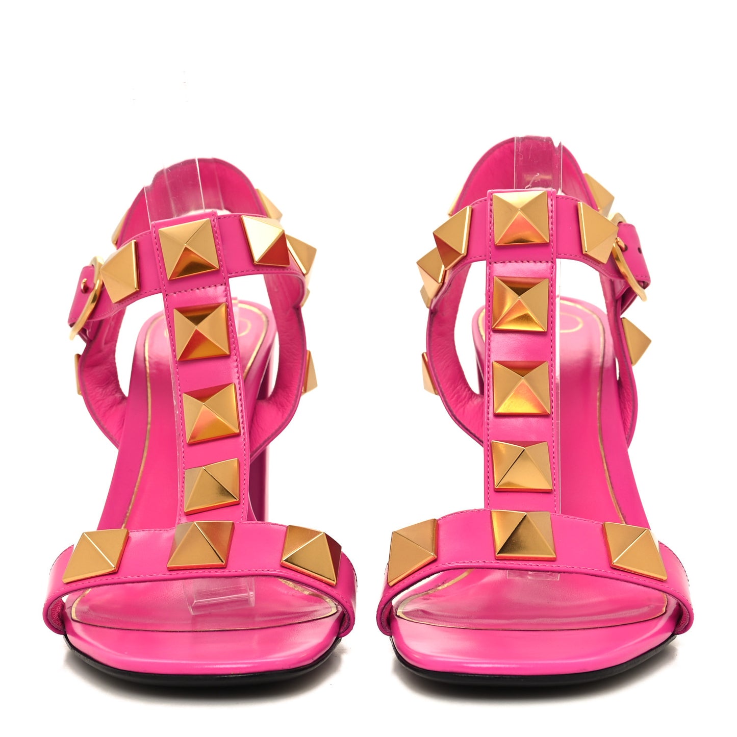 Calfskin Roman Stud T-Strap 90mm Sandals 40 Pink PP