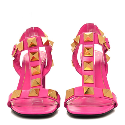 Valentino Garavani Calfskin Roman Stud T-Strap 90mm Sandals 40 Pink PP 2 of 11