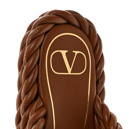 Valentino Garavani Nappa Rope Braided Slide Sandals 36 Saddle Brown 6 of 8