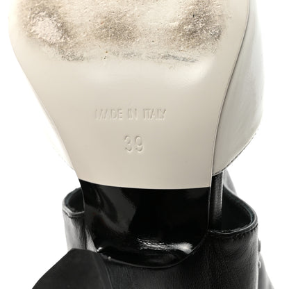 Chanel Lambskin Patent Calfskin Short Ankle Boots 39 Black White 7 of 8