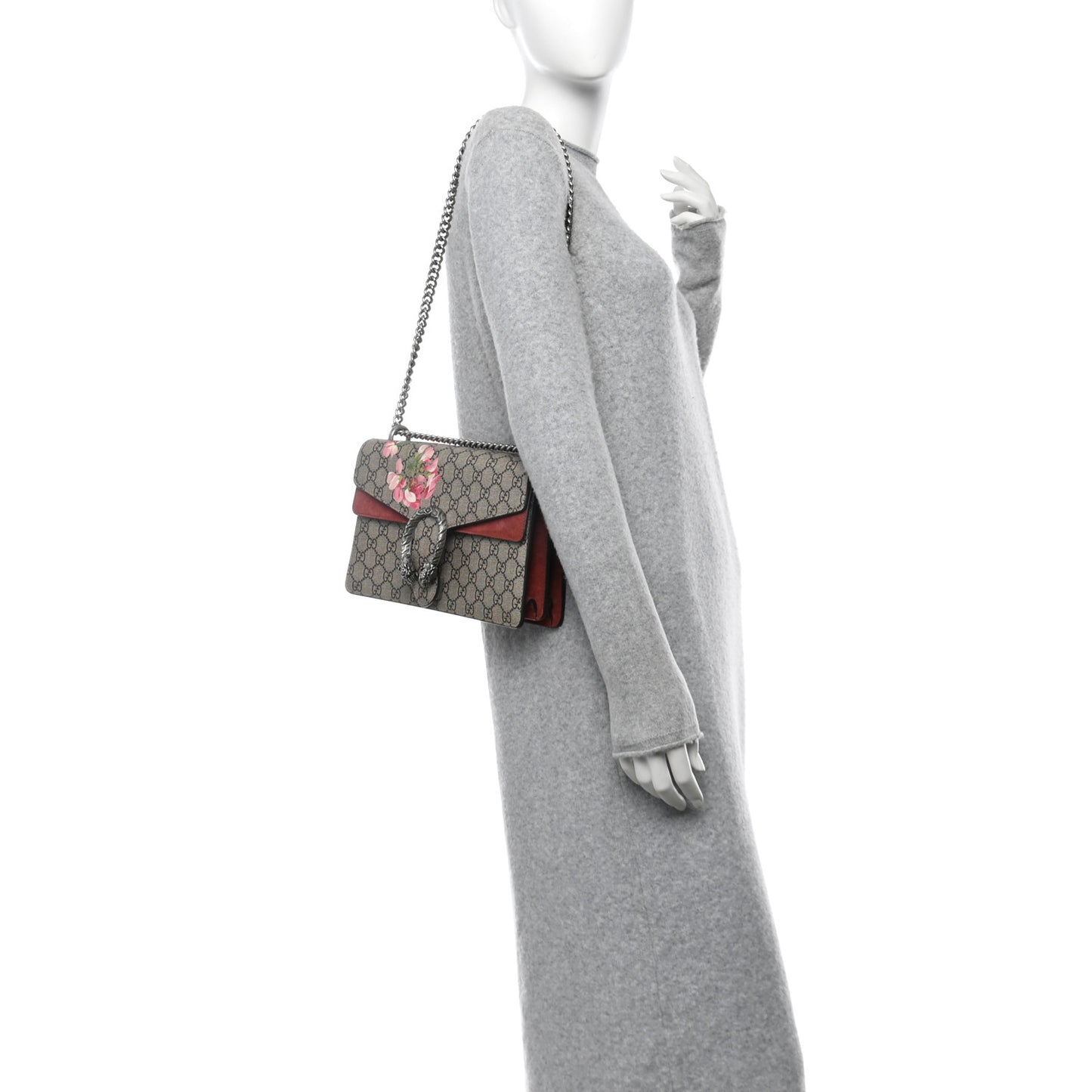 GG Supreme Monogram Blooms Small Dionysus Shoulder Bag Beige Multicolor Dry Rose