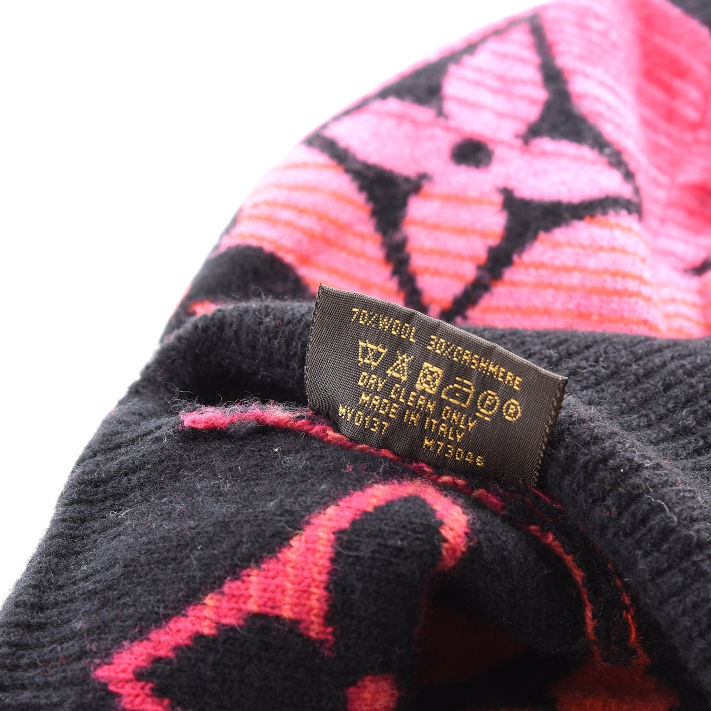 Wool Cashmere Monogram Sunset Snood Hat Black