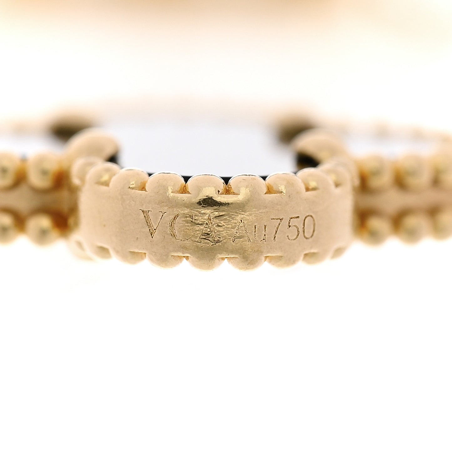 18K Yellow Gold Black Onyx 5 Motifs Vintage Alhambra Bracelet