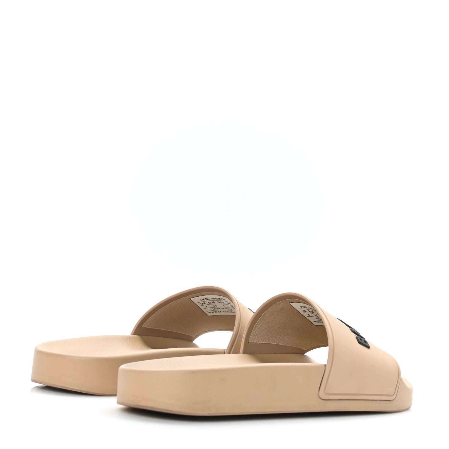 Balenciaga Rubber Womens Logo Pool Slide Sandals 36 Beige Black 4 of 8