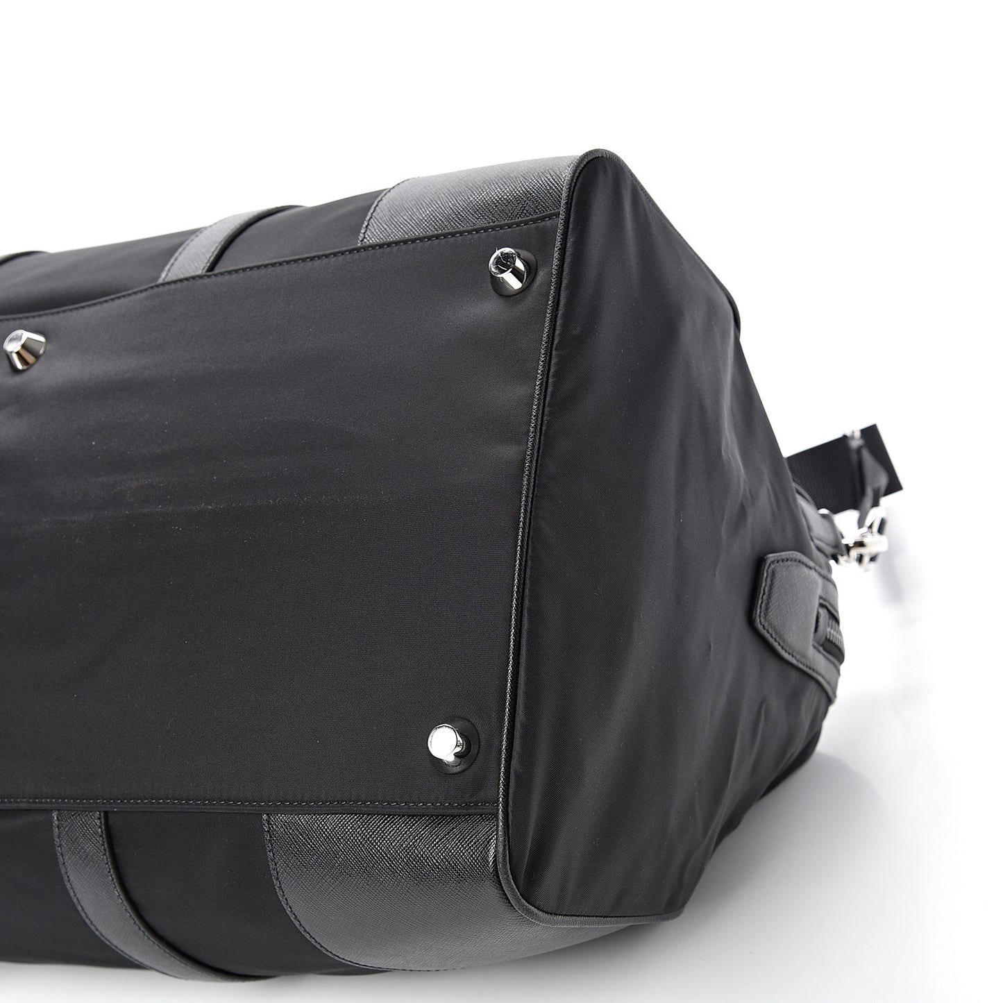 Tessuto Nylon Saffiano Duffle Bag Black