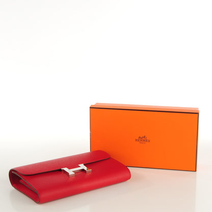 Hermes Epsom Constance Long Wallet Rouge Casaque 6 of 11