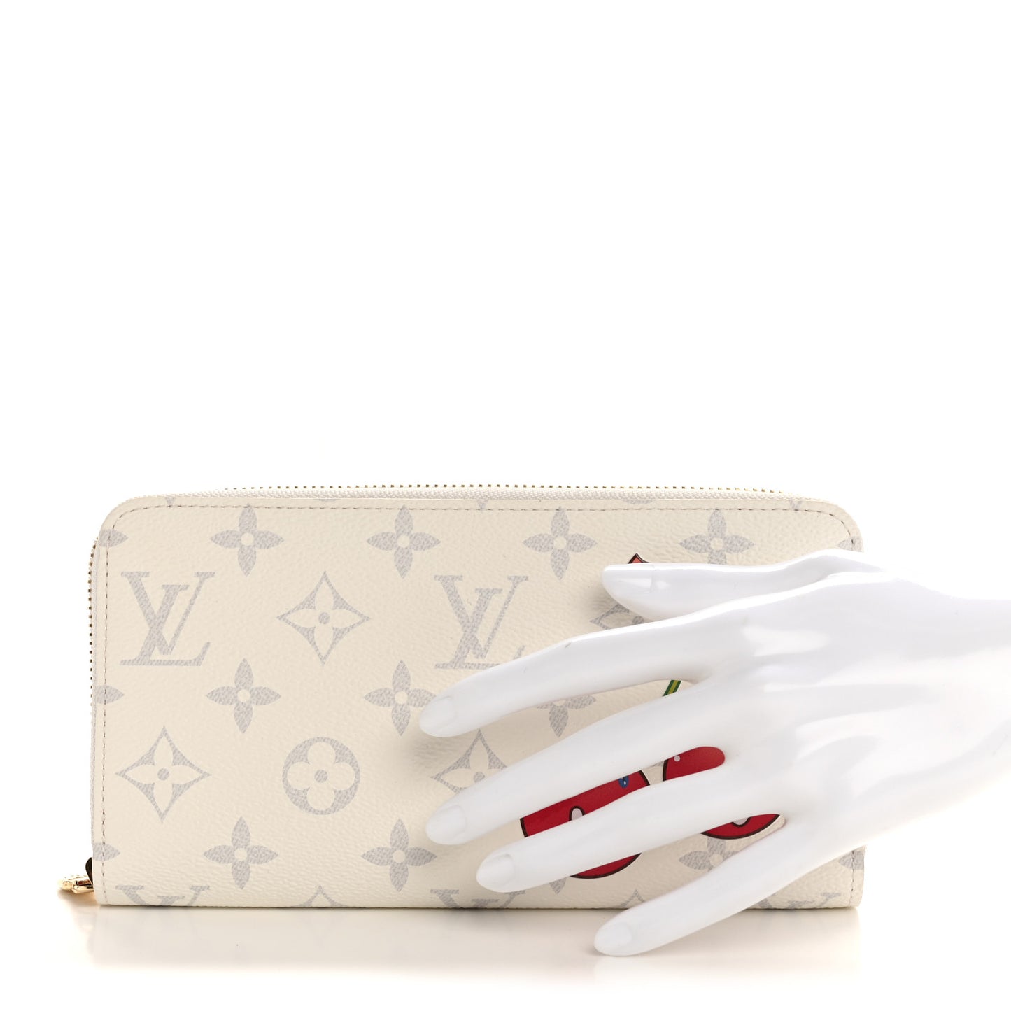LV X TM Monogram Cerises Zippy Wallet White