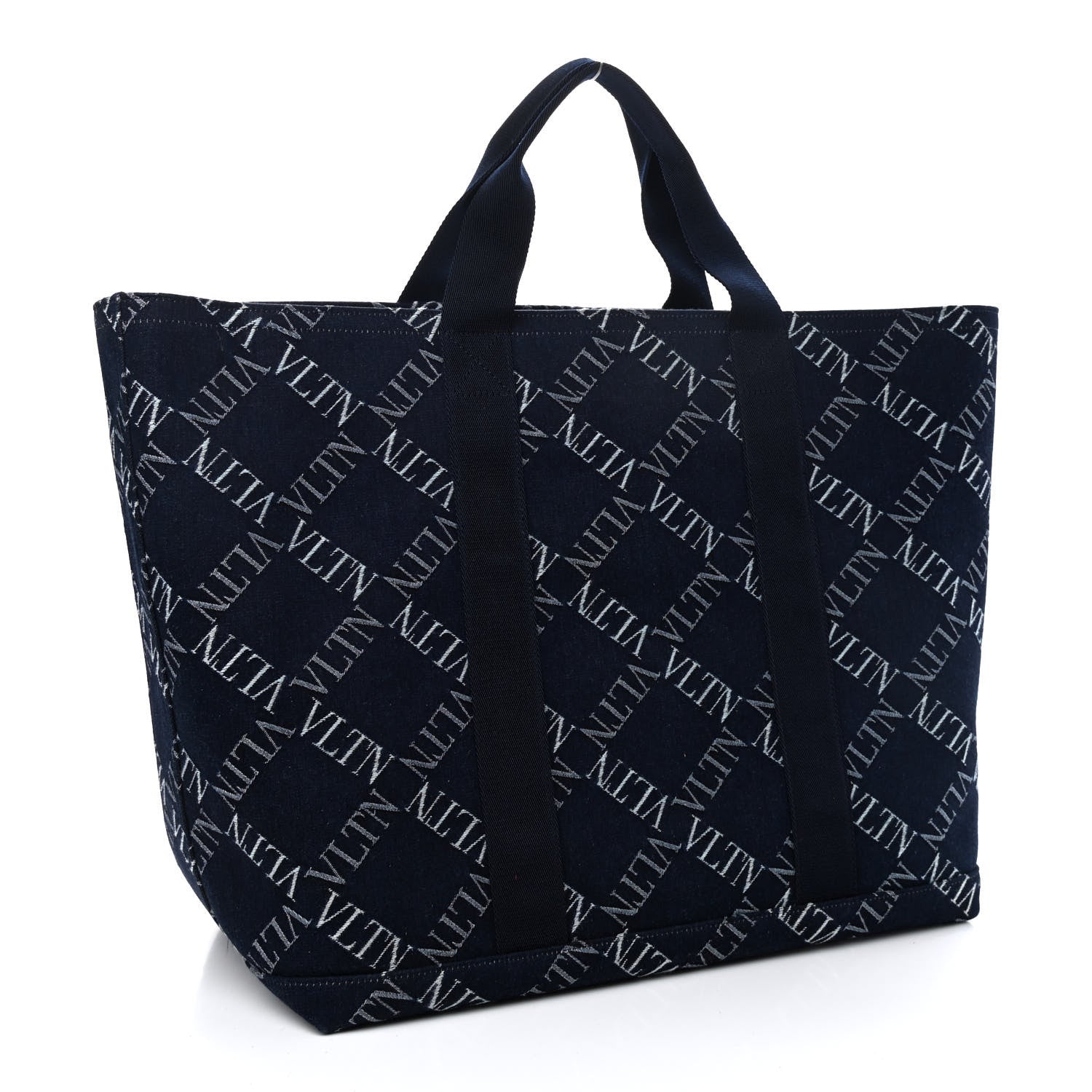 Valentino Garavani Denim Vring Logo Tote Blue 3 of 9