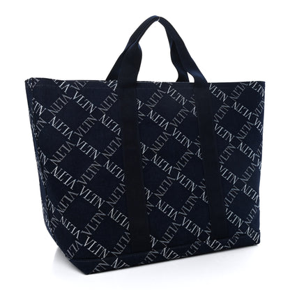 Valentino Garavani Denim Vring Logo Tote Blue 3 of 9