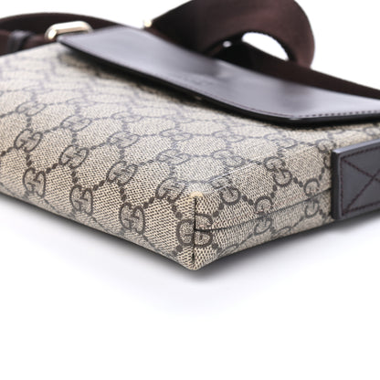 Gucci GG Supreme Monogram Selleria Calfskin Small Satchel Messenger Bag Beige Ebony Cocoa Dark Chocolate 8 of 8