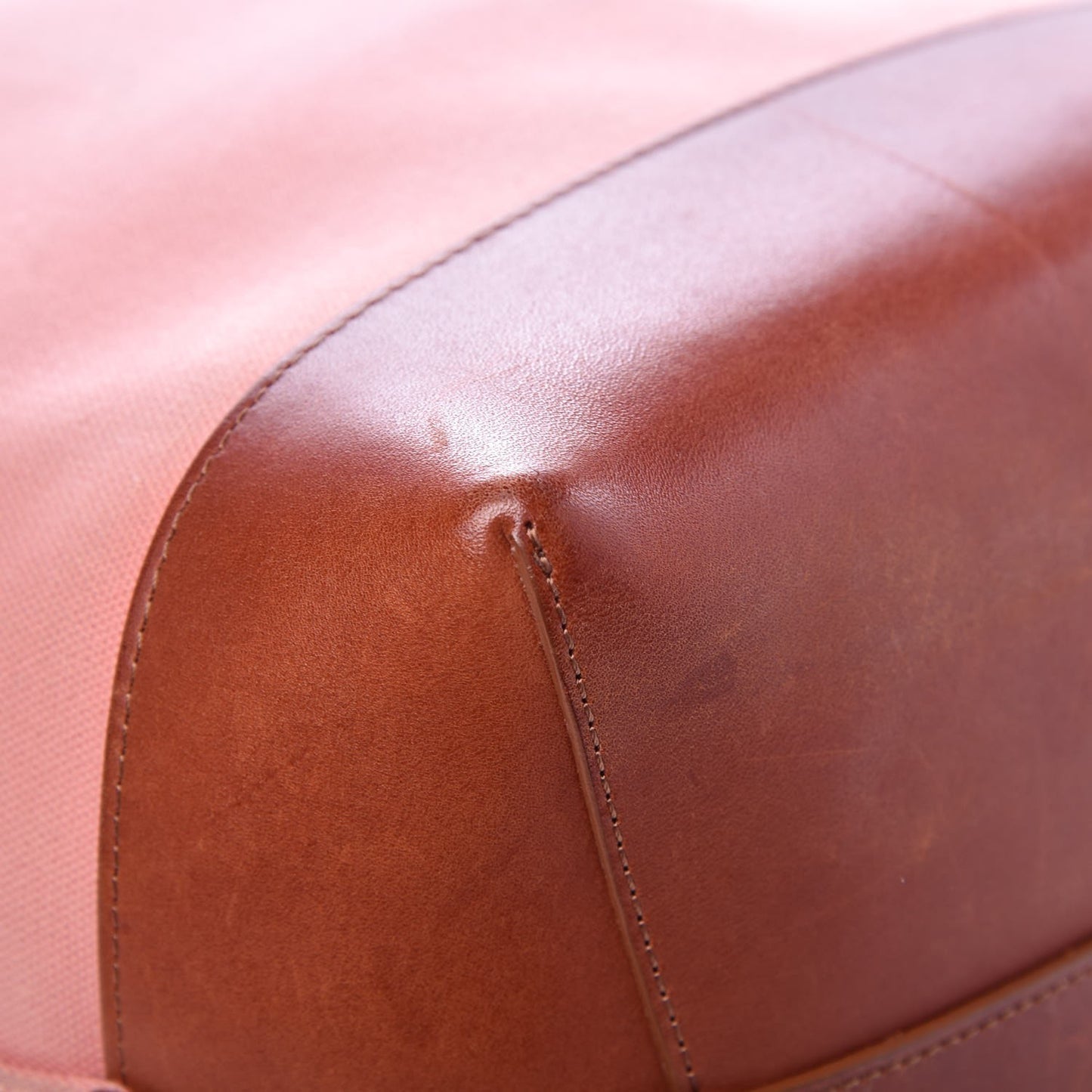 Canvas Calfskin Bucket Bag Blush Moss
