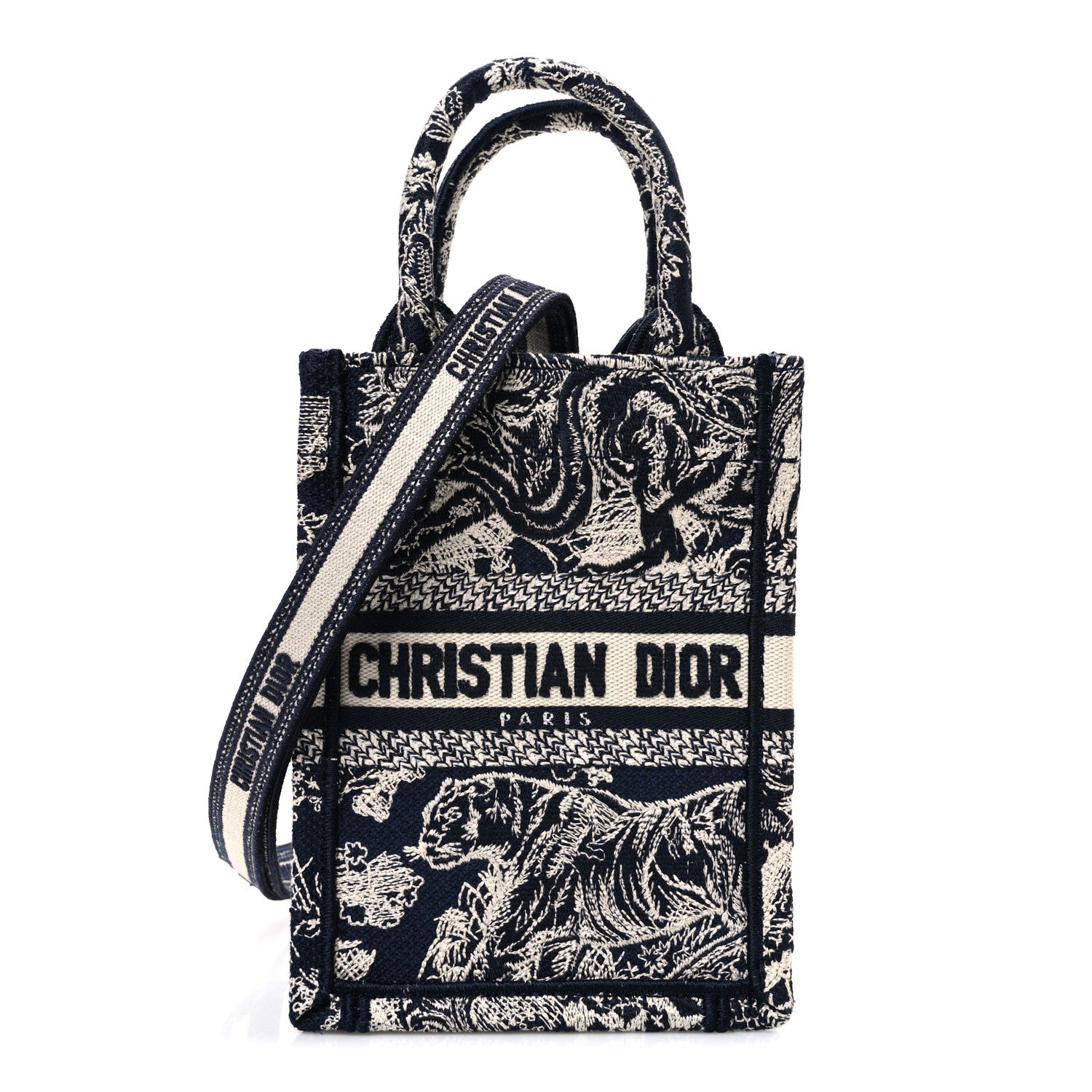 バッグ(Dior) Christian Dior Canvas Toile de Jouy Reverse Embroidered Mini Book