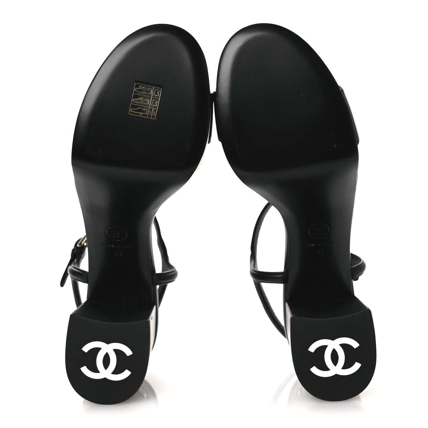 Lambskin Logo Platform Sandals 41 Black