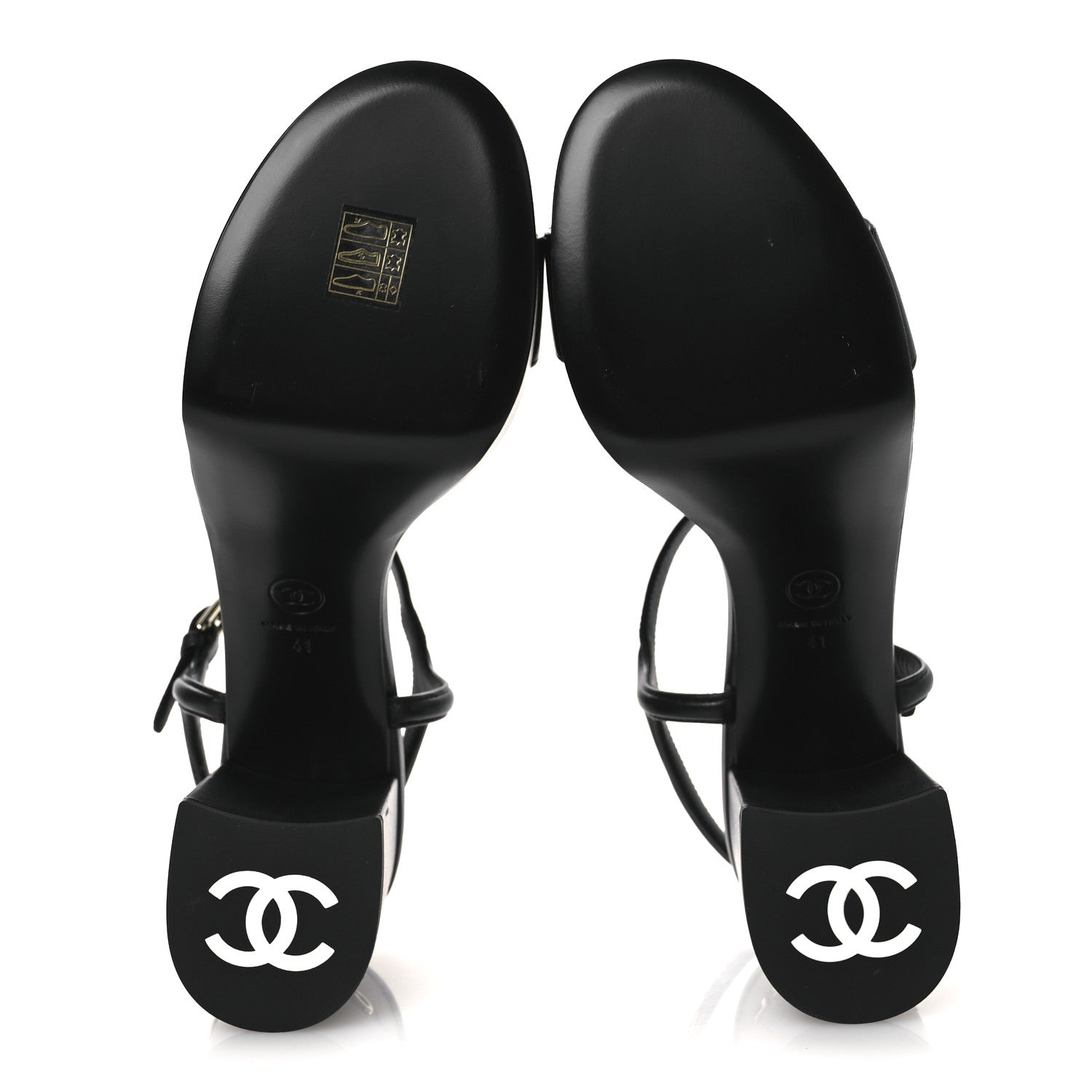 Chanel Lambskin Logo Platform Sandals 41 Black 7 of 12