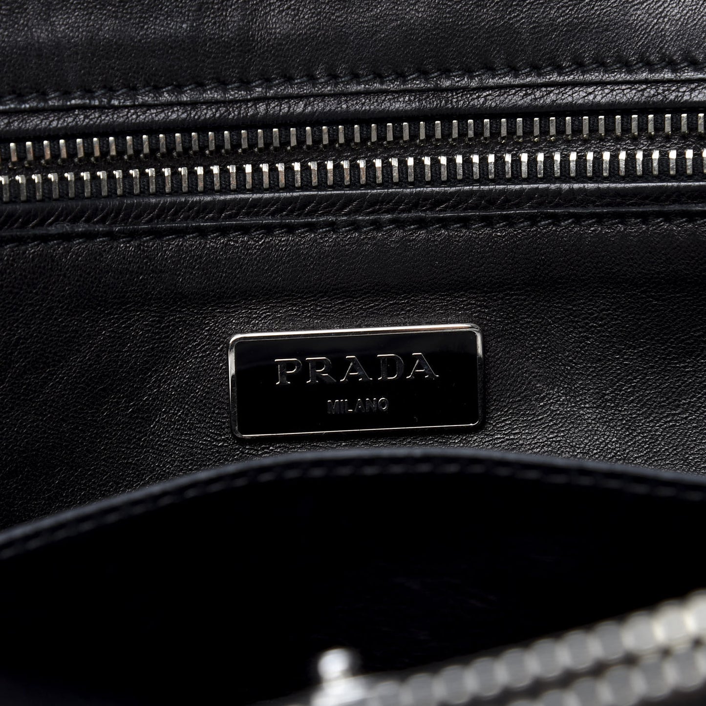 Glace Calf Twin Pocket Tote Black