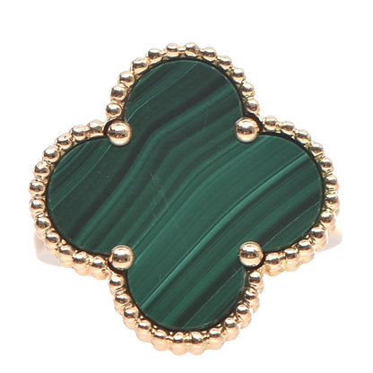 Van Cleef & Arpels 18K Yellow Gold Malachite Magic Alhambra Ring 53 6.25 1 of 9