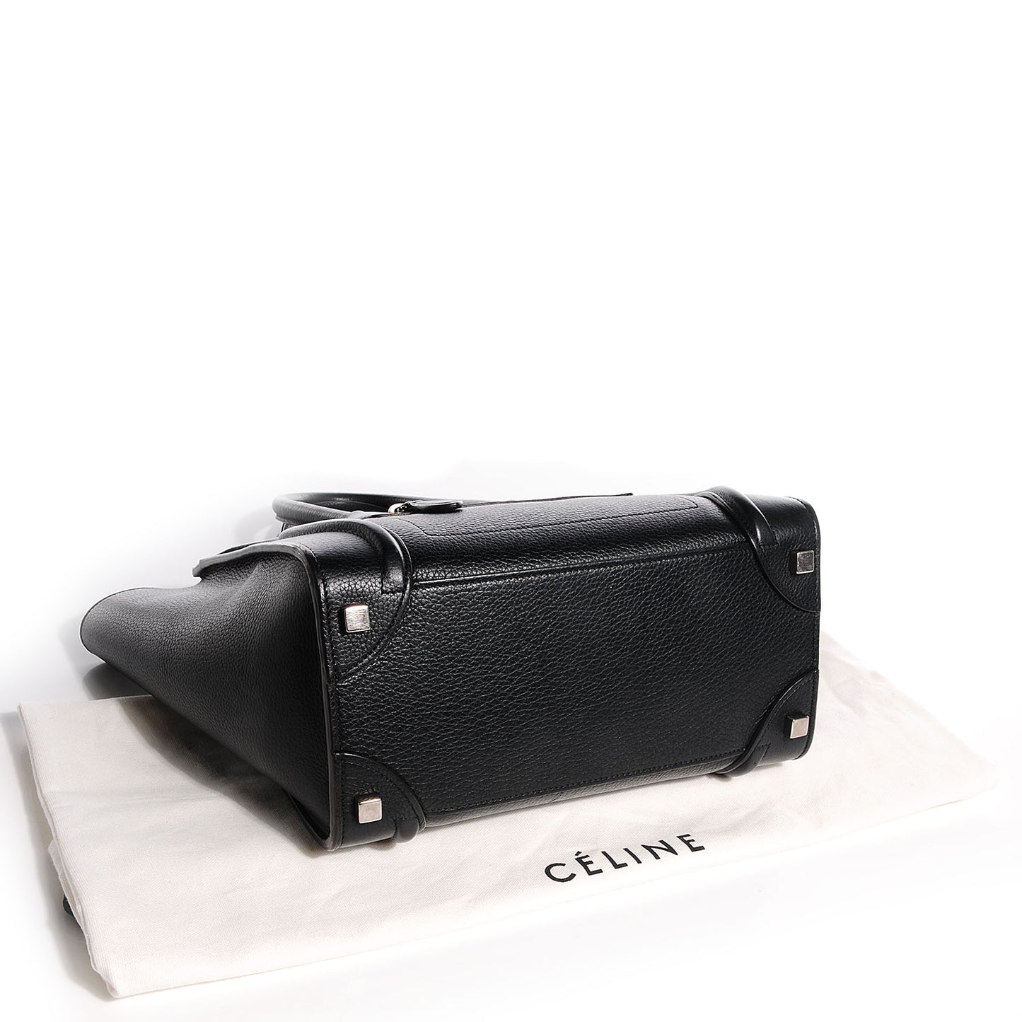 Drummed Calfskin Micro Luggage Black