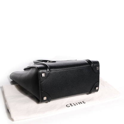 Celine Drummed Calfskin Micro Luggage Black 4 of 9