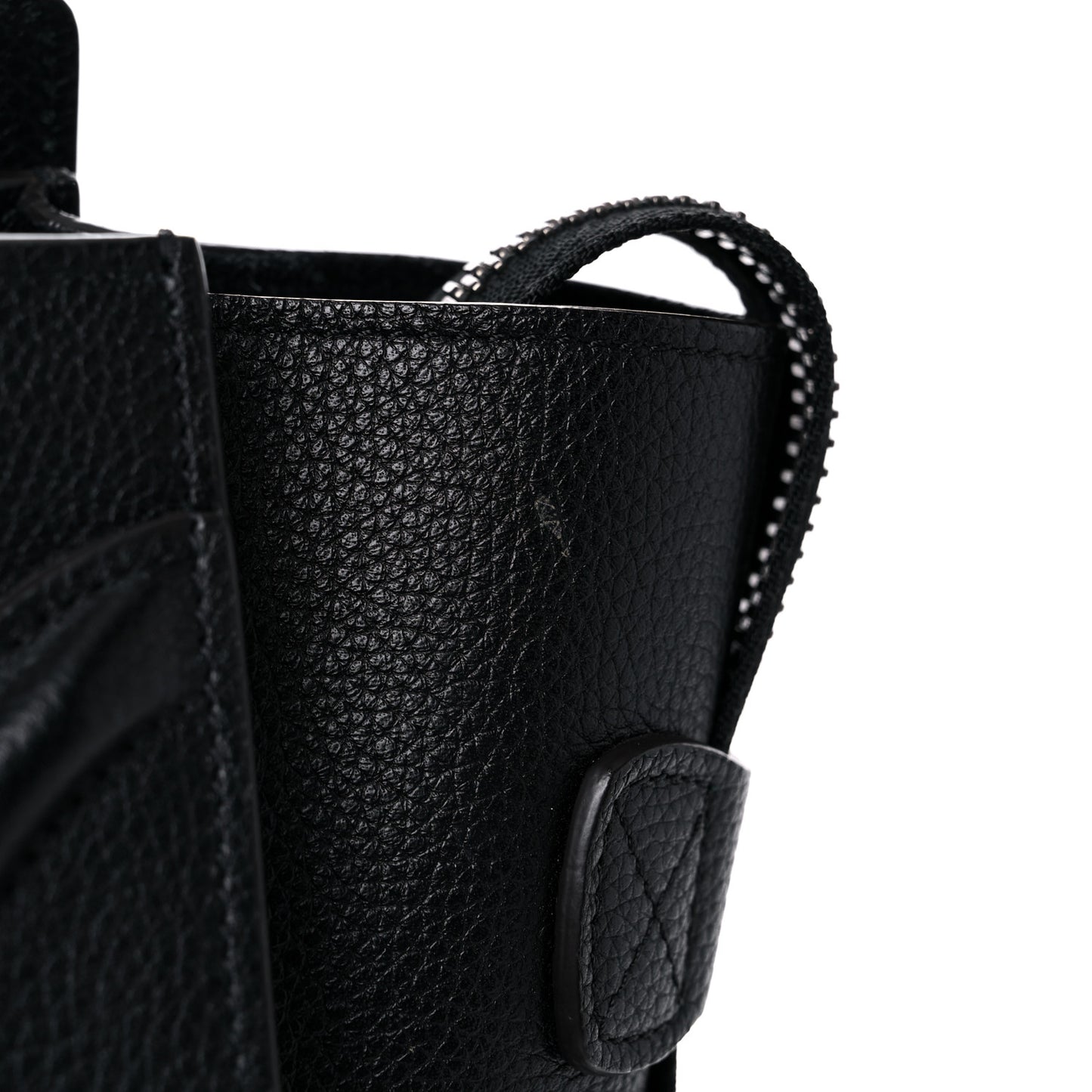 Drummed Calfskin Micro Luggage Black