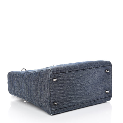 Christian Dior Denim Cannage Medium Lady Dior Blue 5 of 16