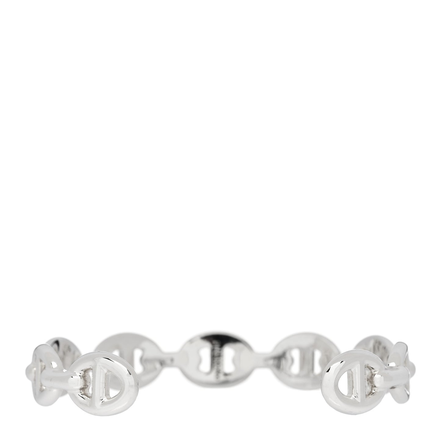 Sterling Silver MM Chaine d'Ancre Enchainee Cuff Bracelet SH