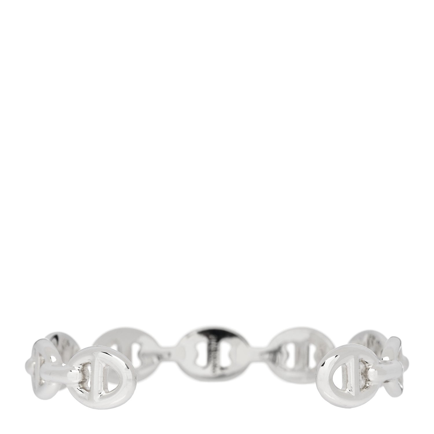 Hermes Sterling Silver MM Chaine d'Ancre Enchainee Cuff Bracelet SH 2 of 4
