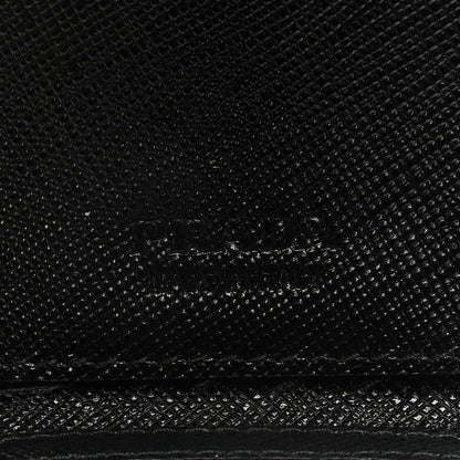 Prada Saffiano Triangle Card Holder Keyring Black 6 of 7