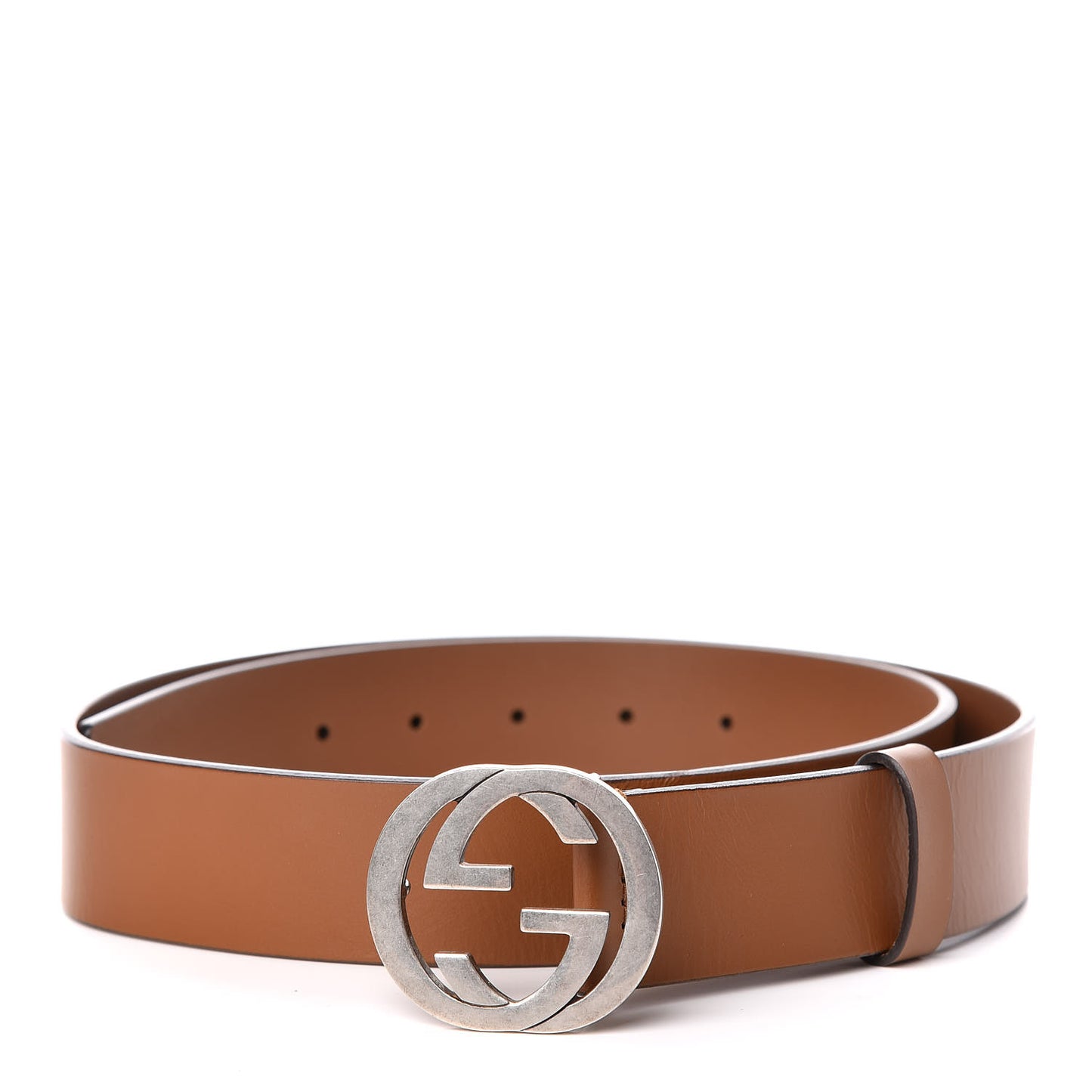 Selleria Calfskin Nickel Interlocking G 37mm Belt 85 34 Cuir