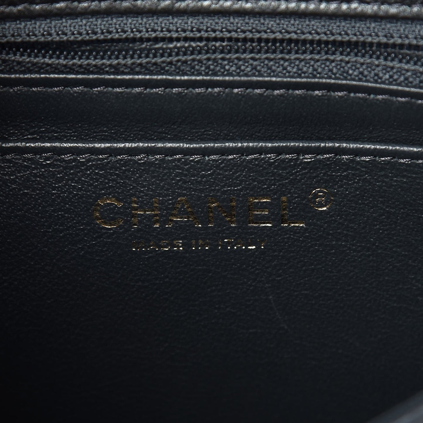 Caviar Quilted Mini Square Flap Dark Grey