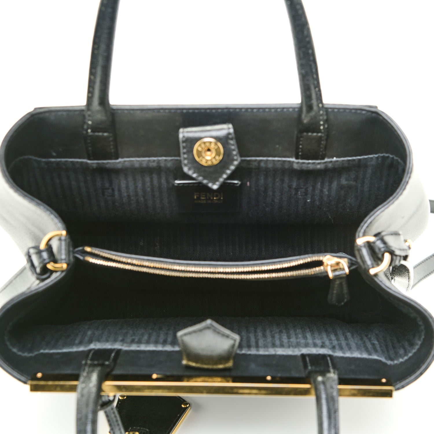 Fendi Vitello Elite Petite 2Jours Tote Black 5 of 19