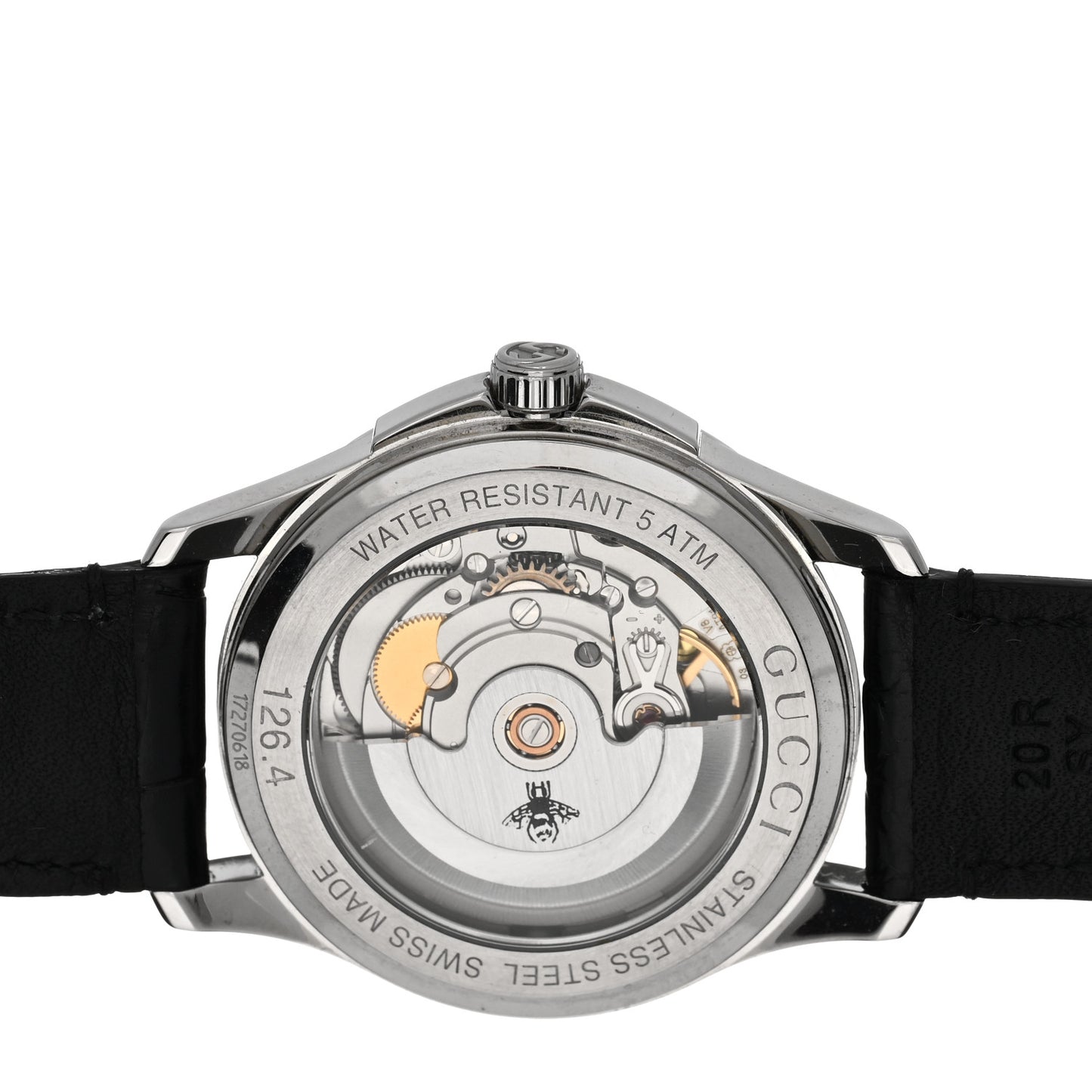 Stainless Steel Alligator 38mm G-Timeless Charm Automatic Watch Black