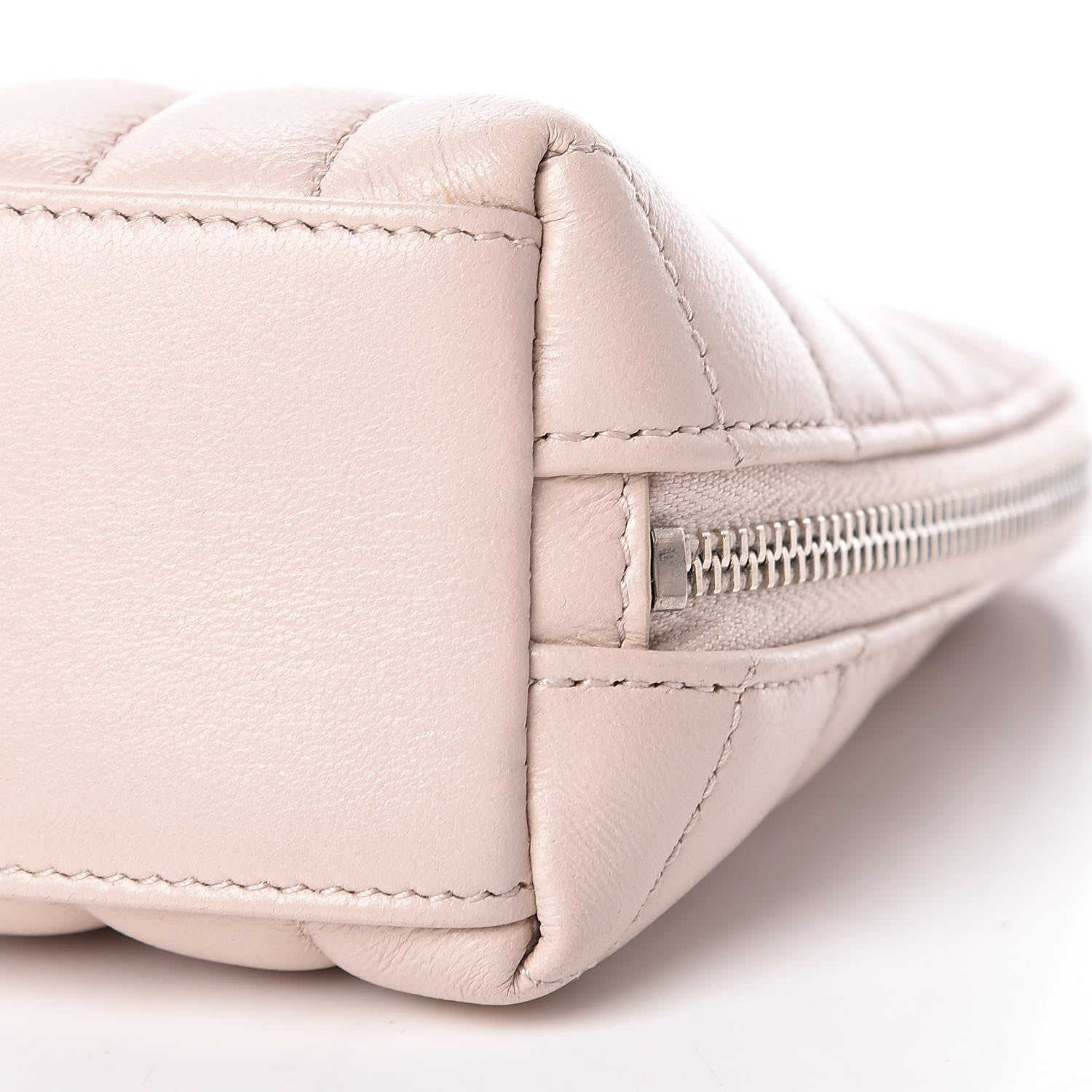 Saint Laurent Lambskin Matelasse Cosmetic Case Washed Light Pink 11 of 11