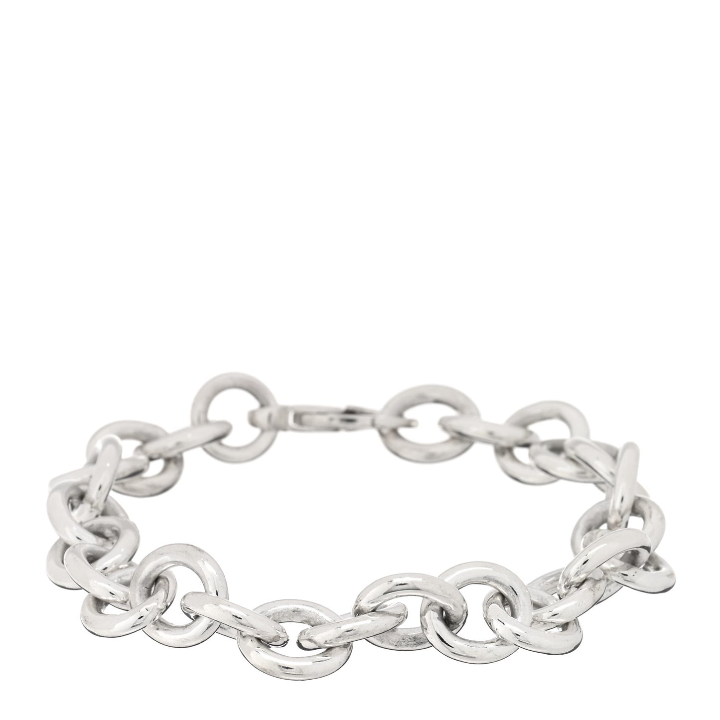 Sterling Silver Large Round Chain Link Bracelet