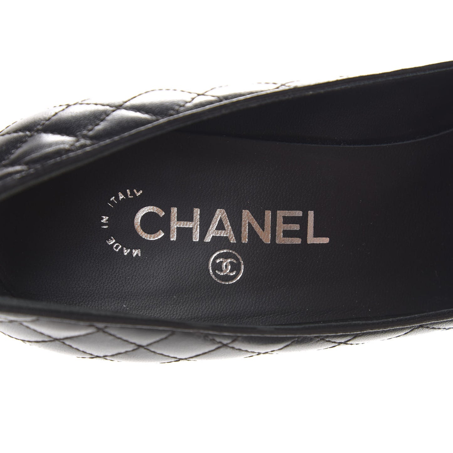 Lambskin Quilted Cap Toe Pumps 41 Black