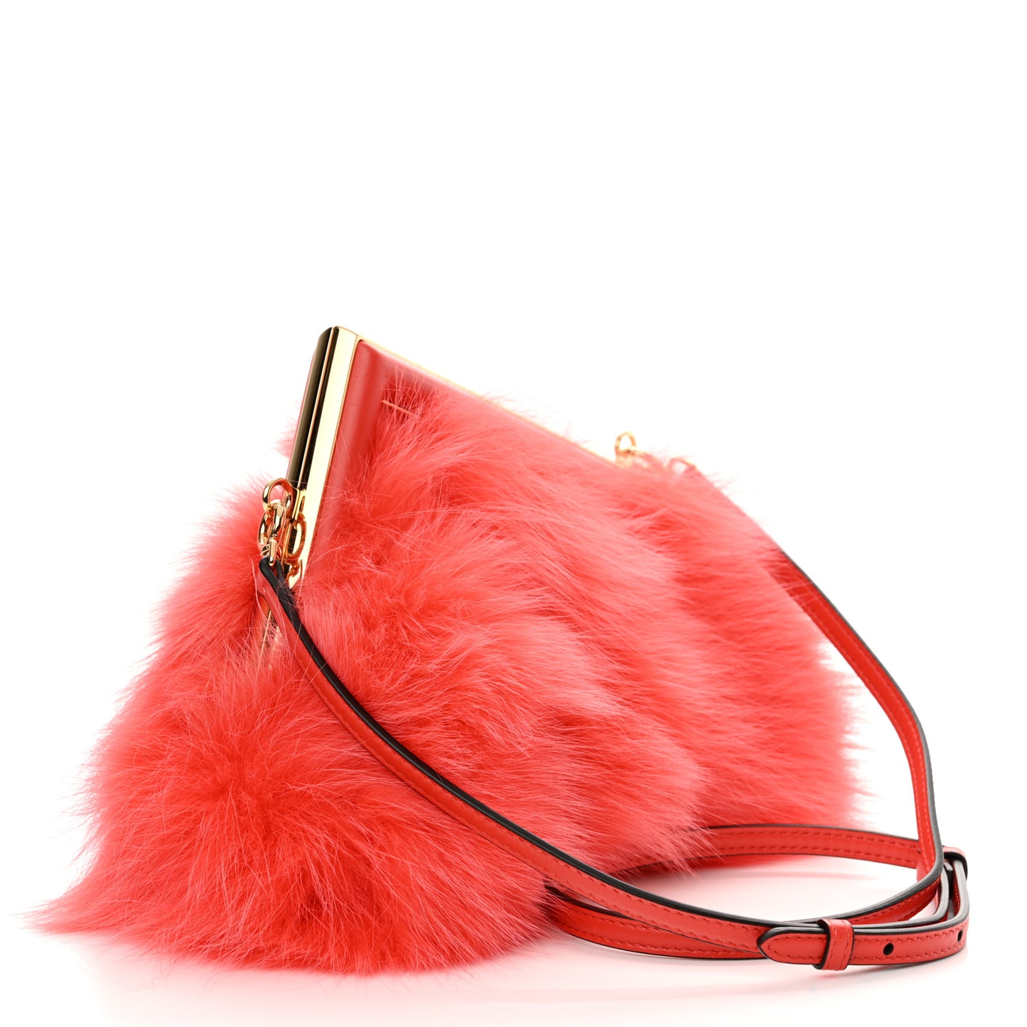 Fox Fur Shiny Nappa Small Fendi First Papavero