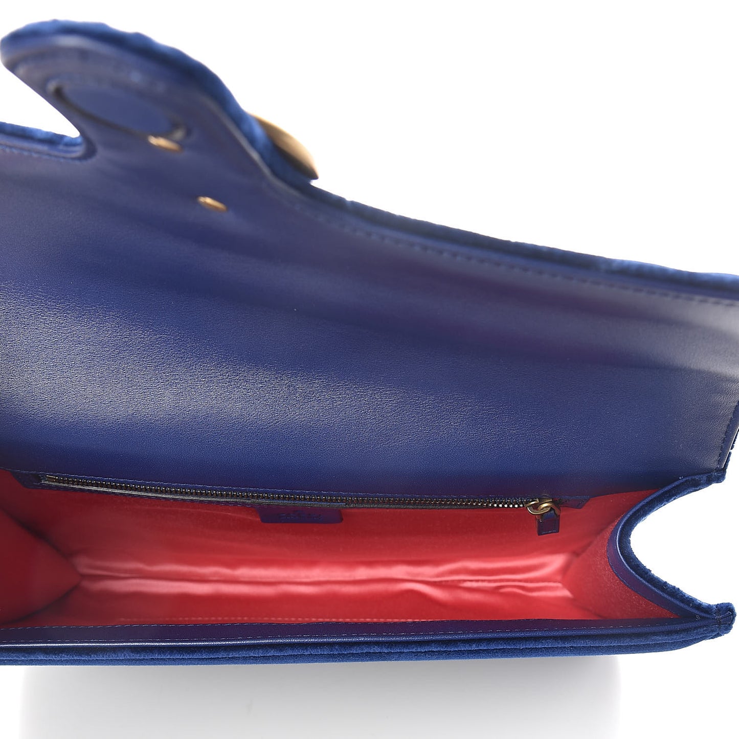 Velvet Matelasse GG Marmont Clutch Cobalt Blue