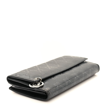 Gucci Imprime Monogram GG Pierce Continental Flap Wallet Black 4 of 7
