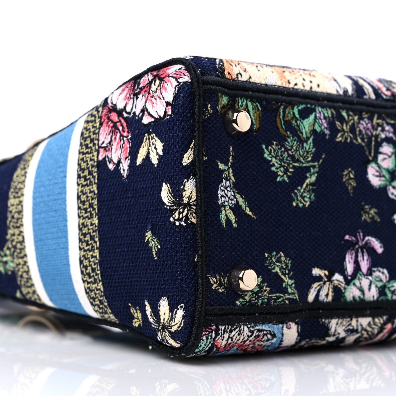 Christian Dior Canvas D-Constellation Embroidered Medium Lady D-Lite Bleu Multicolor 7 of 8