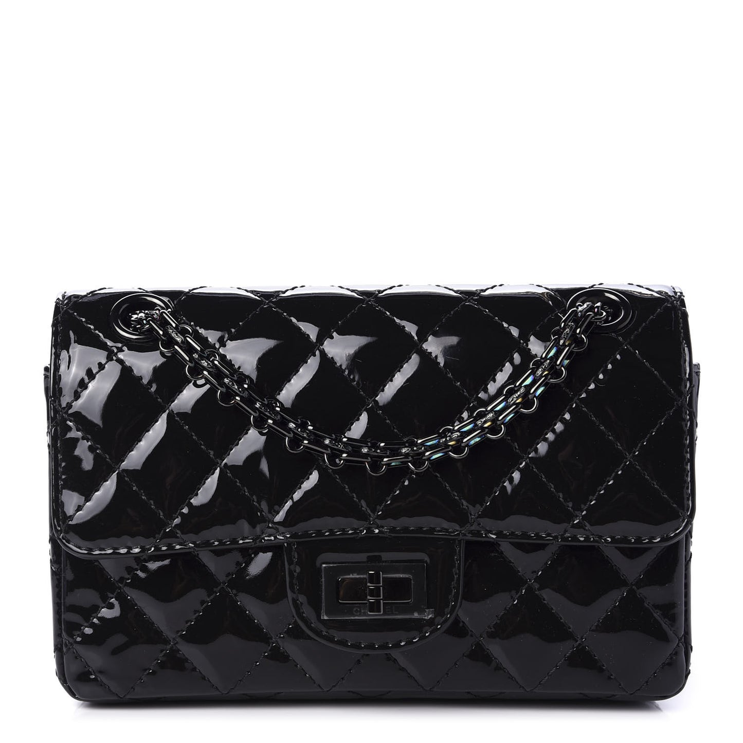 Patent Calfskin Quilted 2.55 Reissue Mini Flap Black