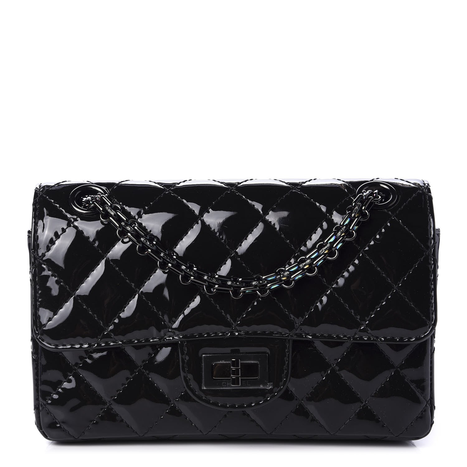 Chanel Patent Calfskin Quilted 2.55 Reissue Mini Flap Black 1 of 11