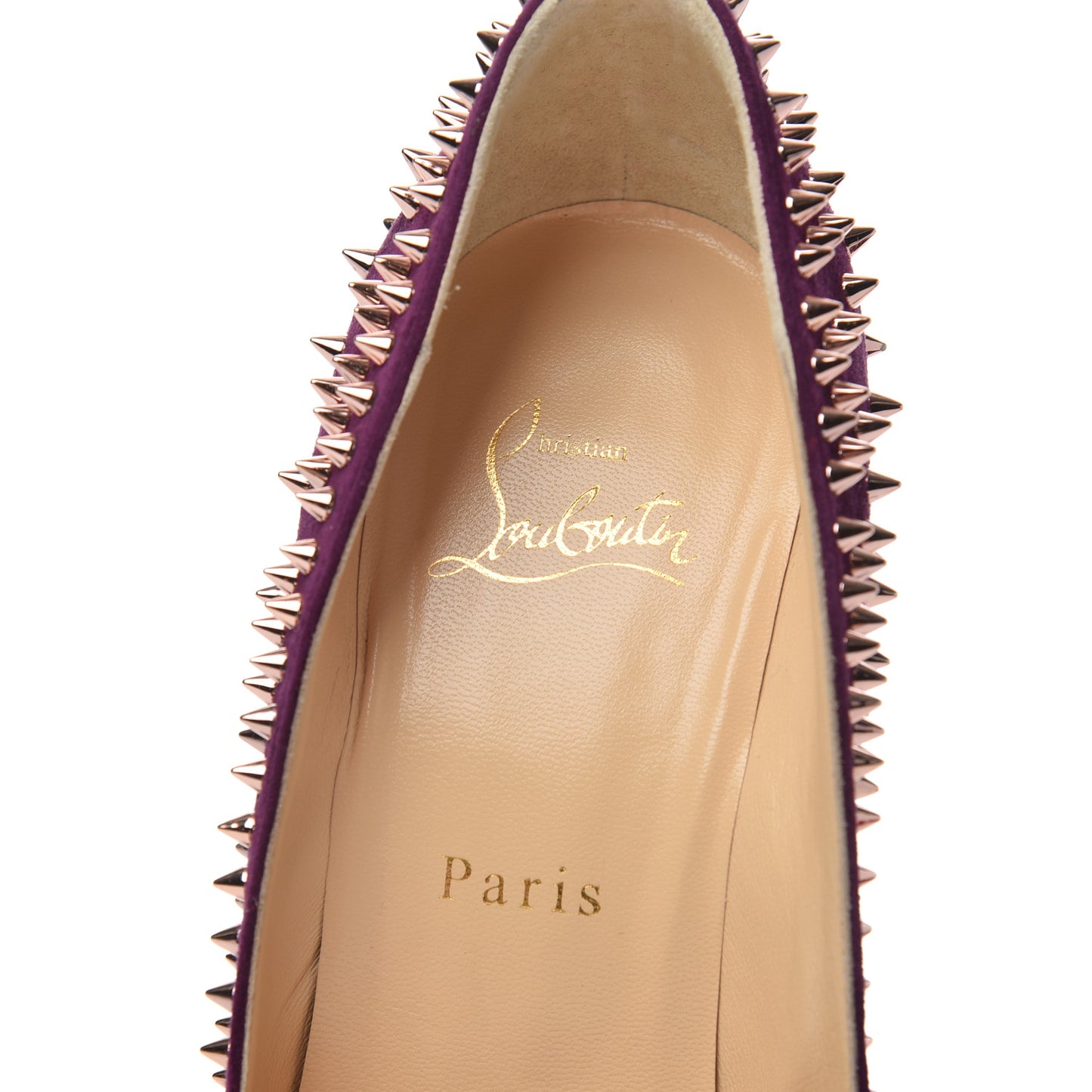 Veau Velours Studded Escarpic 100 Pumps 37.5 Merlot Copper