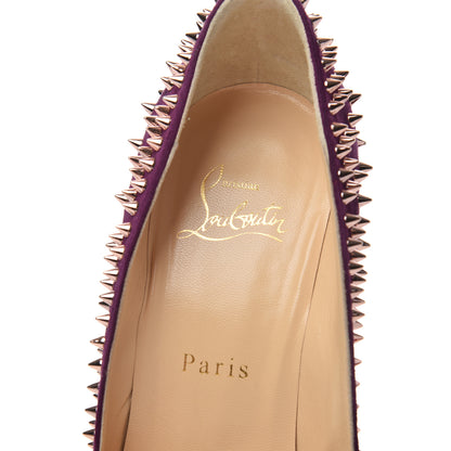 Christian Louboutin Veau Velours Studded Escarpic 100 Pumps 37.5 Merlot Copper 6 of 11