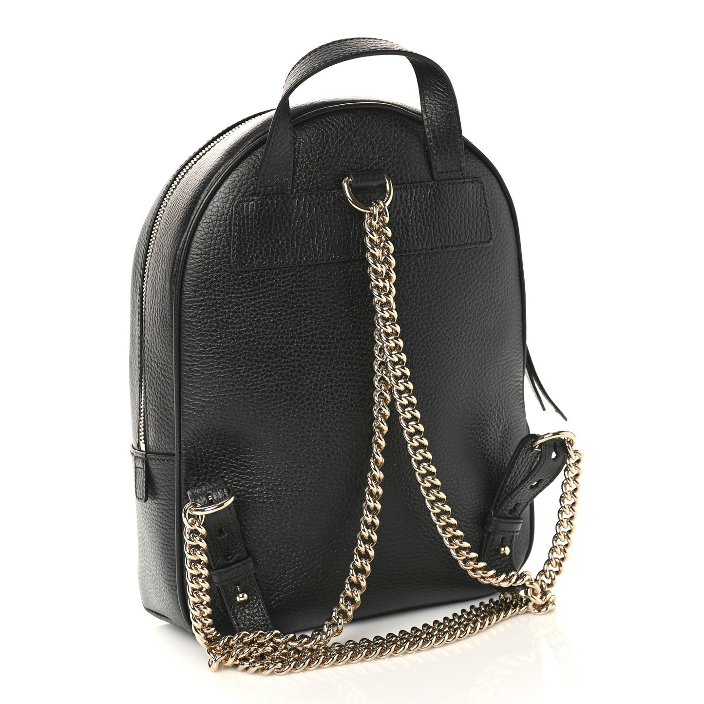 Pebbled Calfskin Soho Chain Backpack Black