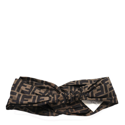 Fendi Silk FF Logo Headband Tobacco 3 of 6
