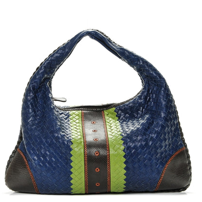 Bottega Veneta Shiny Goatskin Intrecciato Karung Large Veneta Hobo Cobalt 1 of 6