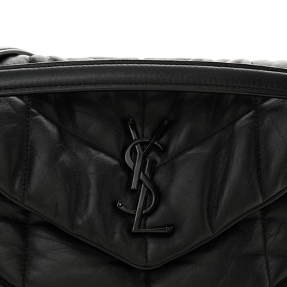 Saint Laurent Lambskin Quilted Monogram Monochrome Small Loulou Puffer Chain Satchel Black 8 of 10