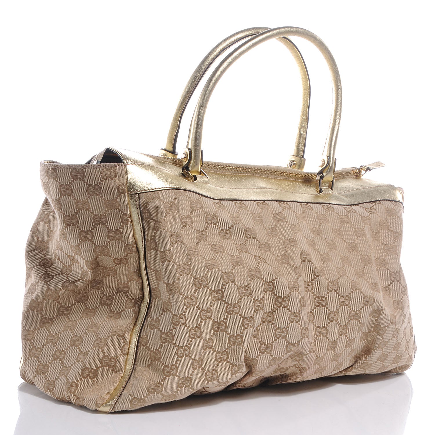 Gucci Monogram D Gold Large Tote Metallic Gold 3 of 8