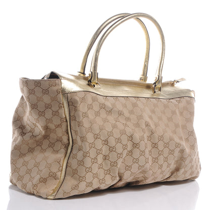 Gucci Monogram D Gold Large Tote Metallic Gold 3 of 8