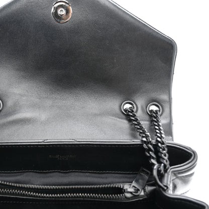 Saint Laurent Calfskin Y Quilted Monogram Monochrome Small Loulou Chain Satchel Black 14 of 15